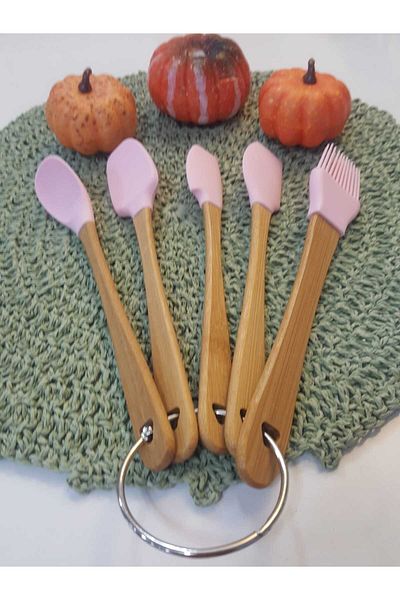 Kitchen Crazy Arow 5 Piece Mini Bamboo Spatula Set Pink