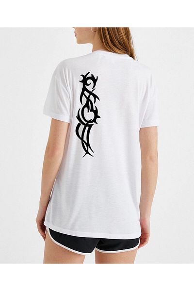 Pisa Art Κανονικό Unisex Tribal Back Printed Λευκό Tshirt
