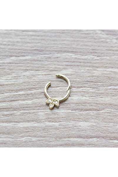 Altın Sepeti Altın Yaprak Motifli Clickler Piercing