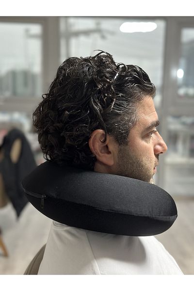 KIRLENTİM Comfortable Orthopedic Travel Visco Neck Pillow - Black
