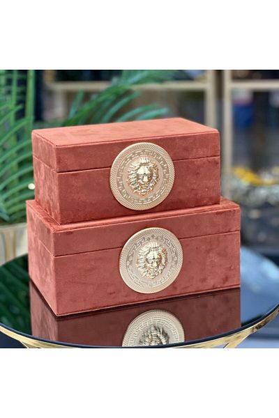 PELLE DESİGN 2 Pieces Suede Box Decorative