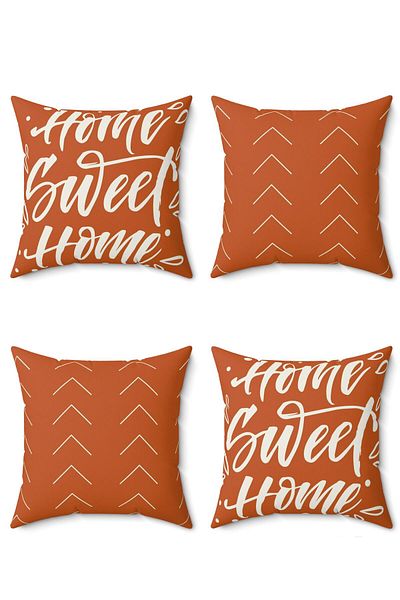 FUS BLUE Modern Design 4-Piece Cushion Cover Set