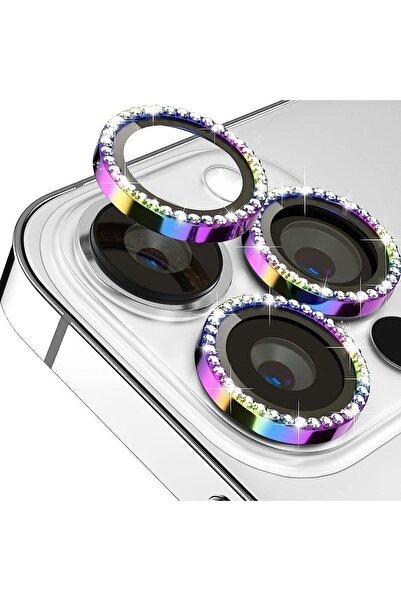 HyperAge Iphone 14 Pro Max & 14 Pro Elmas Taşlı Kamera Koruyucu Premium Kalit...