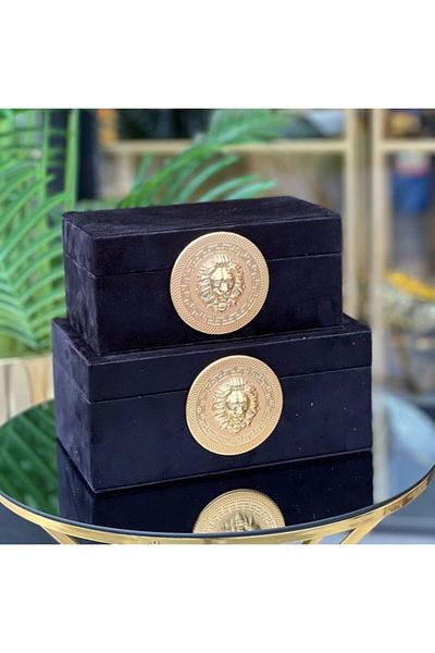 PELLE DESİGN 2 Pieces Suede Box Decorative