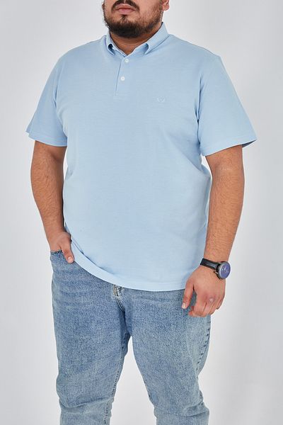 Sporting Men's Light Blue Super Battalion Embroidered Shirt Collar Pique T-shirt