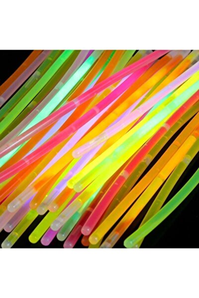 Greathings 50 Adet Çubuk 50 Adet Bağlantı Neon Fosforlu Çubuk Konser Parti Eğlence Çubukları 12 Saat Parlaklık