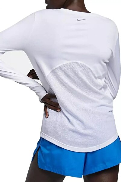 Nike Dri-Fit Miller Running Standard Cut White Women's Sports T-Shirt