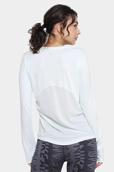 Nike Dri-Fit Miller Running Standard Cut White Women's Sports T-Shirt