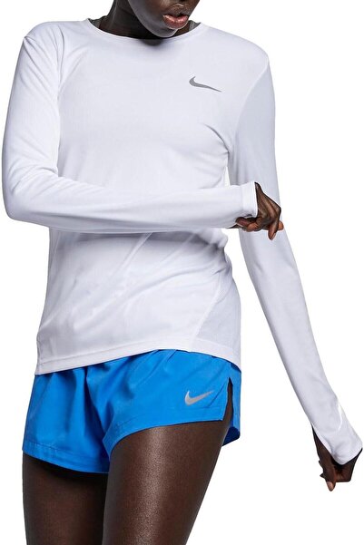 Nike Dri-Fit Miller Running Standard Cut White Women's Sports T-Shirt