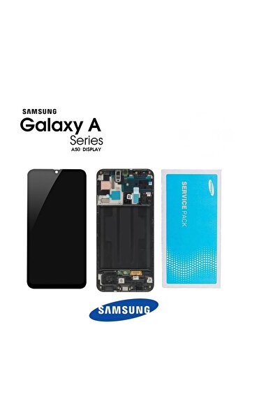 Samsung Galaxy A50 A505 Uyumlu Lcd Ekran Dokunmatik Siyah Servis Çıtalı GH82-...