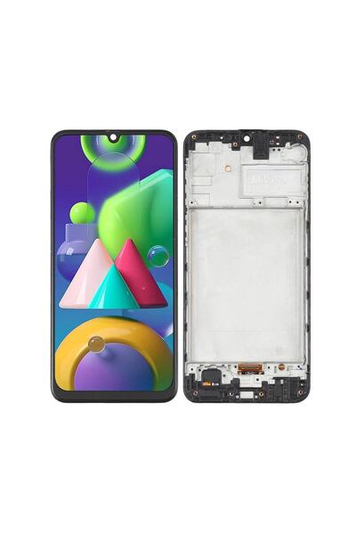 Samsung Galaxy M21 M215 Uyumlu Lcd Ekran Dokunmatik Siyah Hk Oled Çıtalı