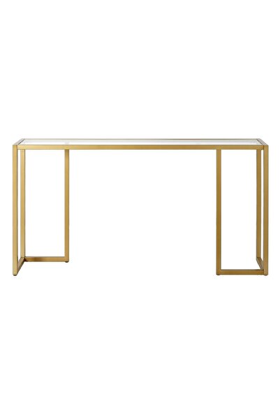 TOLIAHOME Modern Gold Renk Metal İskeletli Temper Camlı Raflı Dresuar Konsol