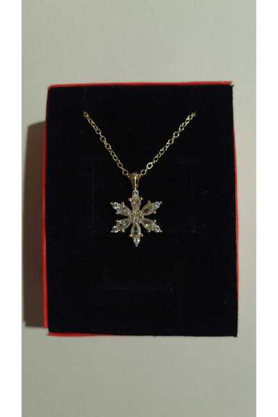 Vipfoni Zirkon Taşlı Lotus Kamelya Çiçeği Kolyesi