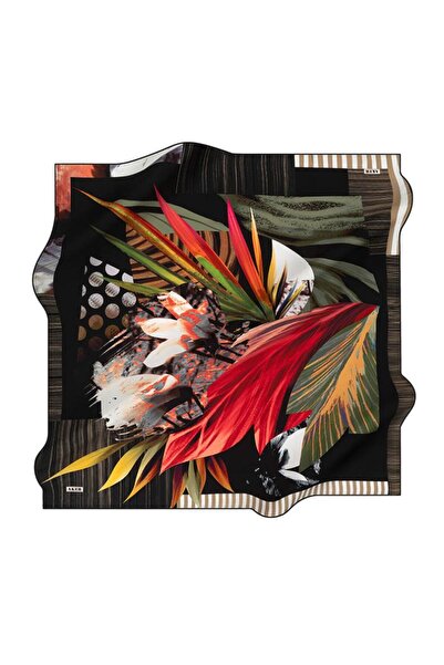 Aker Sura Crepe Satin 90x90cm Μεταξωτό Φουλάρι 8411701 Μαύρο