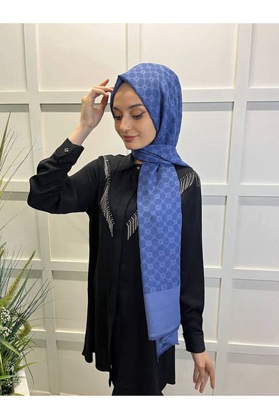 Aker Σάλι Elegance Monogram 1090100   λουλακί