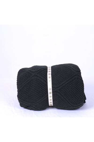 RTD&VLD Rtd & Vld Khaki Geometric Pattern Knitwear TV Blanket Sofa Shawl