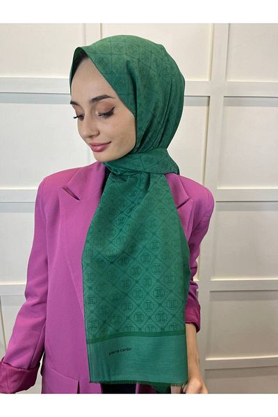 Pierre Cardin Logo Patterned Cotton Comfortable, Stylish Monogram Shawl 1030300 Benetton