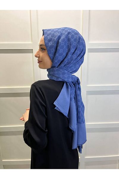 Aker Σάλι Elegance Monogram 1090100   λουλακί