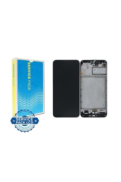 Samsung Galaxy M22 M225 Uyumlu Lcd Ekran Dokunmatik Siyah Çıtalı GH82-26153A