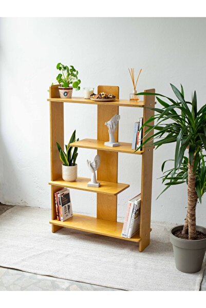 BLAN studio Dekoratif Tasarım Alçak Ahşap Kitaplık Çok Amaçlı Düzenleyici 4'l...
