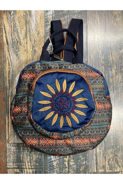 Street Bag Fargin Ethnic Αυθεντικό Στρογγυλό Σακίδιο Πλάτης Bohemian Καθημερινό Ταξιδιωτικό Σακίδιο
