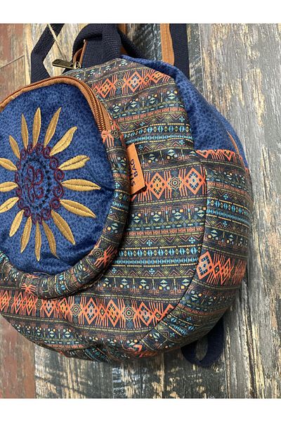 Street Bag Fargin Ethnic Αυθεντικό Στρογγυλό Σακίδιο Πλάτης Bohemian Καθημερινό Ταξιδιωτικό Σακίδιο