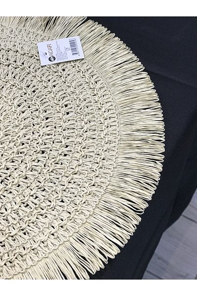 ACAR 6 Τεμάχια 38 εκ. Φουντωτό Στρογγυλό Ψάθινο Σουπλά - American Service Original Product