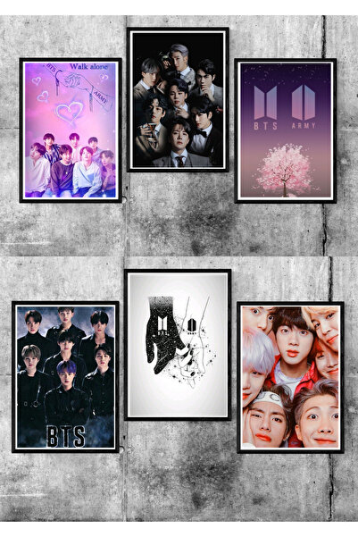 animeandyourworld BTS Poster 6 adet A4 boyutu 21*30 cm kuşe kağıt poster seti