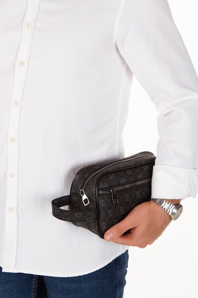 Linatigers حقيبة يد سفر منقوشة باللون الأسود