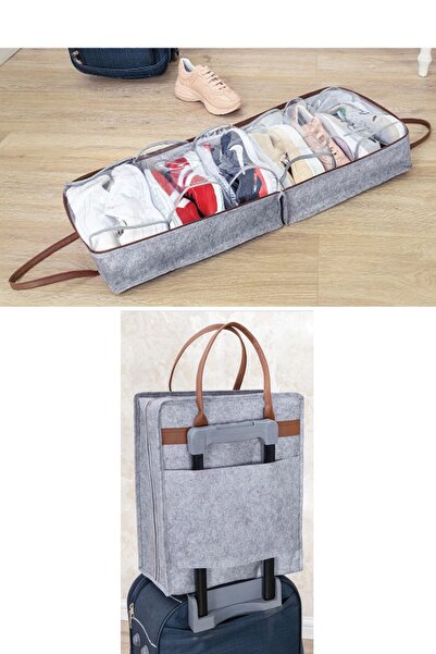 Helen's Home Derili Kulplu Seyahat Tipi Ayakkabı/ Valiz Çantası- Gri