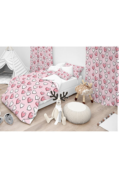 EVSEHOMES SET DE PĂTĂ DE O PERSONĂ CU INIMI ROZ