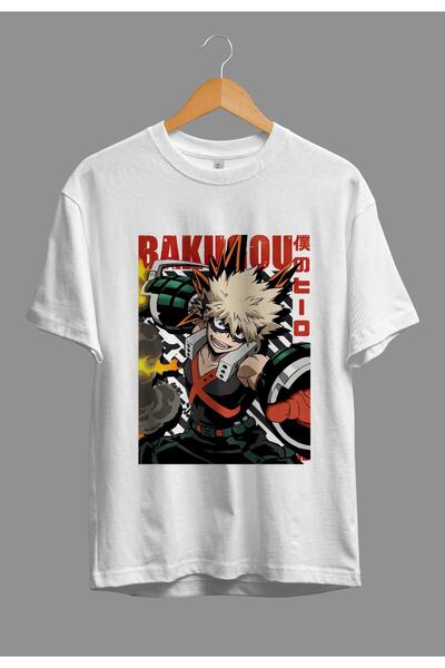 FULL TOLERANCE Oversize My Hero Academia Katsuki Bakugo Anime Karakter Baskılı Özel Tasarım Tişört