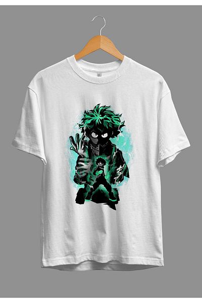 FULL TOLERANCE Tricou oversize My Hero Academia Izuku Midoriya cu imprimeu cu personaje de anime cu design special