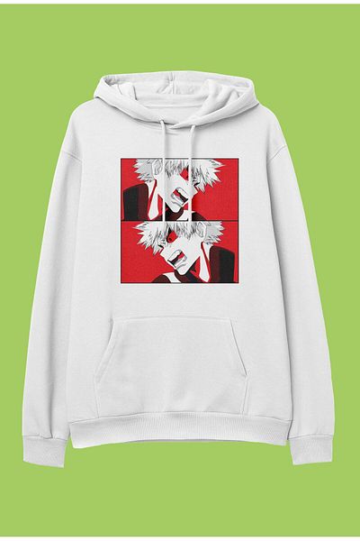 FULL TOLERANCE Hanorac cu glugă oversize My Hero Academia Katsuki Bakugo cu imprimeu cu personaje anime