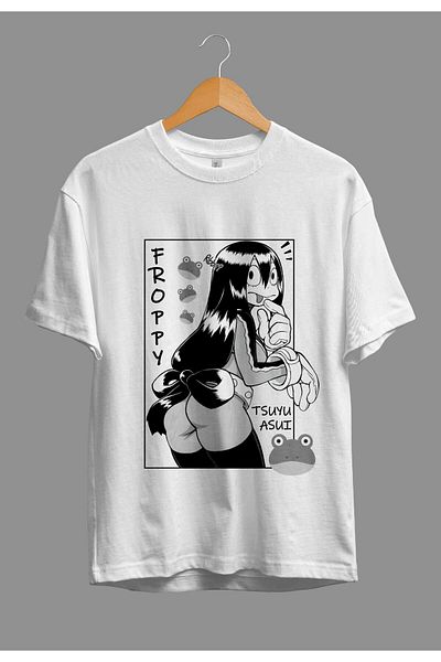 FULL TOLERANCE Tricou oversize My Hero Academia Tsuyu Asui, imprimat cu personaje de anime, cu design special