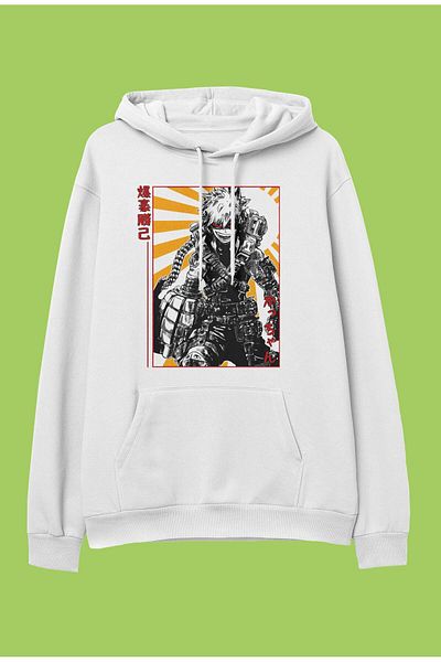 FULL TOLERANCE Hanorac cu glugă oversize My Hero Academia Katsuki Bakugo cu imprimeu cu personaje anime