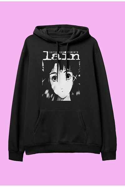 FULL TOLERANCE Experimente în serie supradimensionate Lain Iwakura Design special Anime Hanorac cu glugă