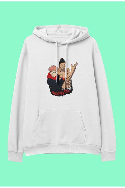 FULL TOLERANCE Oversize Jujutsu Kaisen Besto Friendo Anime Character Printed Design Hooded Sweatshirt Hoodie