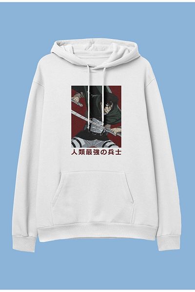 FULL TOLERANCE Oversize Attack On Titan Levi Ackerman Anime Character Printed Hanorac cu glugă