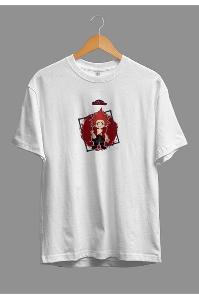 FULL TOLERANCE Oversize My Hero Academia Minimalist Eijiro Kirishima Anime Character Μπλουζάκι με εκτύπωση προσαρμοσμένου σχεδιασμού