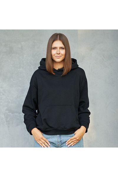 FULL TOLERANCE Hanorac negru oversize pentru femei