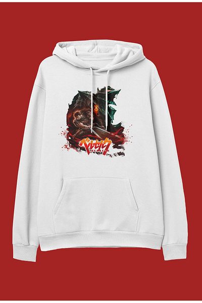 FULL TOLERANCE Oversize Berserk Guts (black Armor) Φούτερ με κουκούλα με στάμπα χαρακτήρων Anime