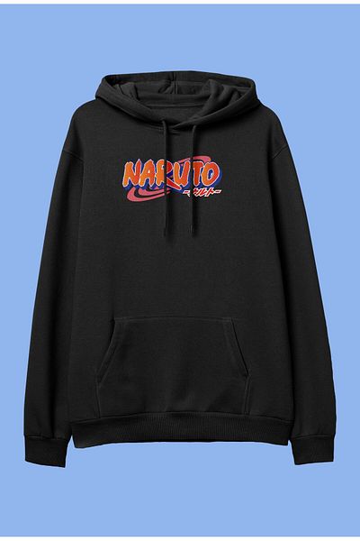 FULL TOLERANCE Hanorac supradimensionat cu glugă cu imprimeu Naruto Anime Design