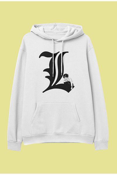 FULL TOLERANCE Oversize Death Note L Anime Character Printed Design Special Hanorac cu glugă