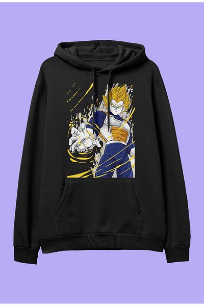 FULL TOLERANCE Hanorac cu glugă cu glugă, prinț Vegeta, Dragon Ball, anime, manga, design de personaje