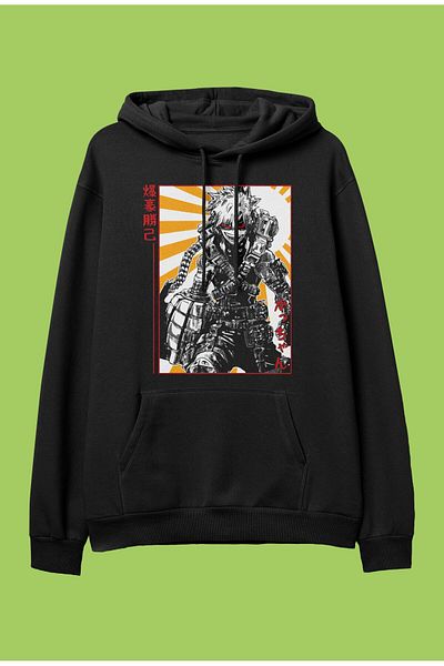 FULL TOLERANCE Hanorac cu glugă oversize My Hero Academia Katsuki Bakugo cu imprimeu cu personaje anime