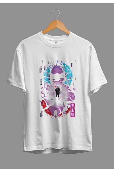 FULL TOLERANCE Oversize Jujutsu Kaisen Satoru Gojo (sensei) Anime Character Printed Design T-Shirt