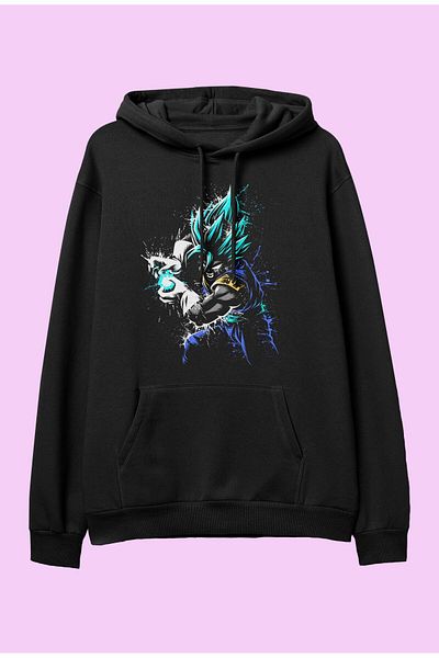 FULL TOLERANCE Hanorac cu glugă cu glugă, cu design de personaje anime Dragon Ball supradimensionat