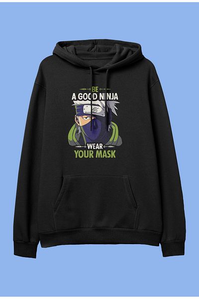 FULL TOLERANCE Hanorac supradimensionat cu glugă, Hatake Kakashi Naruto, cu design de caractere din anime