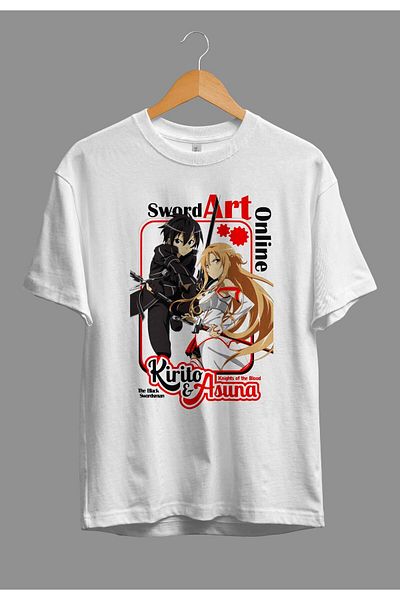 FULL TOLERANCE Μπλουζάκι με τυπωμένο χαρακτήρα Anime Oversize Sword Art Online Kirito And Asuna